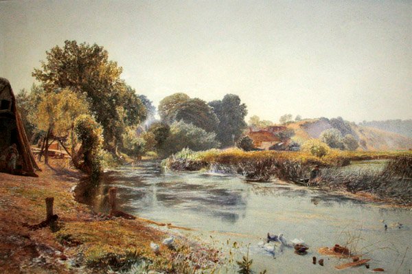A Bit of Old England Half Sleep (akvarel på papir) af Alfred William Hunt