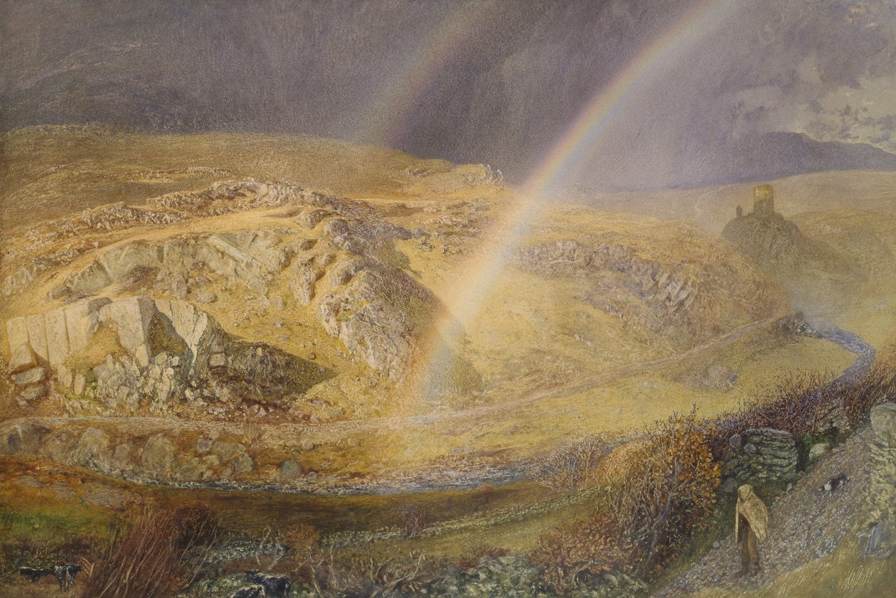 A November Rainbow, Dolwyddelan Valley, 11. november 1866, kl. 1866, 1866 (akvarel på papir) af Alfred William Hunt