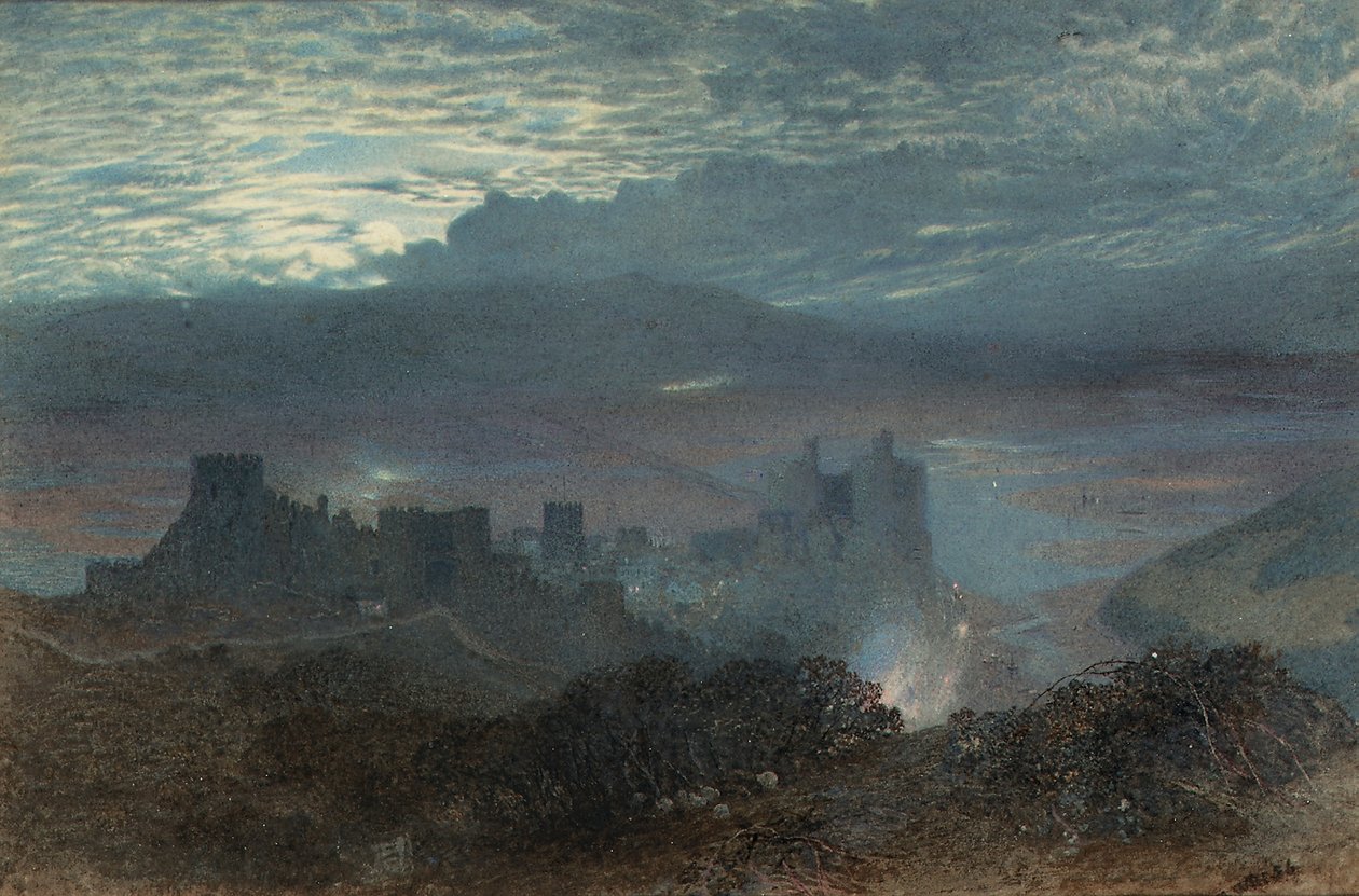 Slot med en flodmunding hinsides, 1856 af Alfred William Hunt