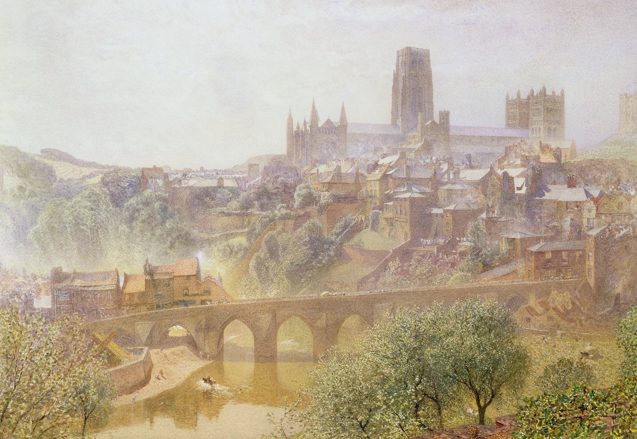 Elvet Bridge, Durham, 1876 af Alfred William Hunt
