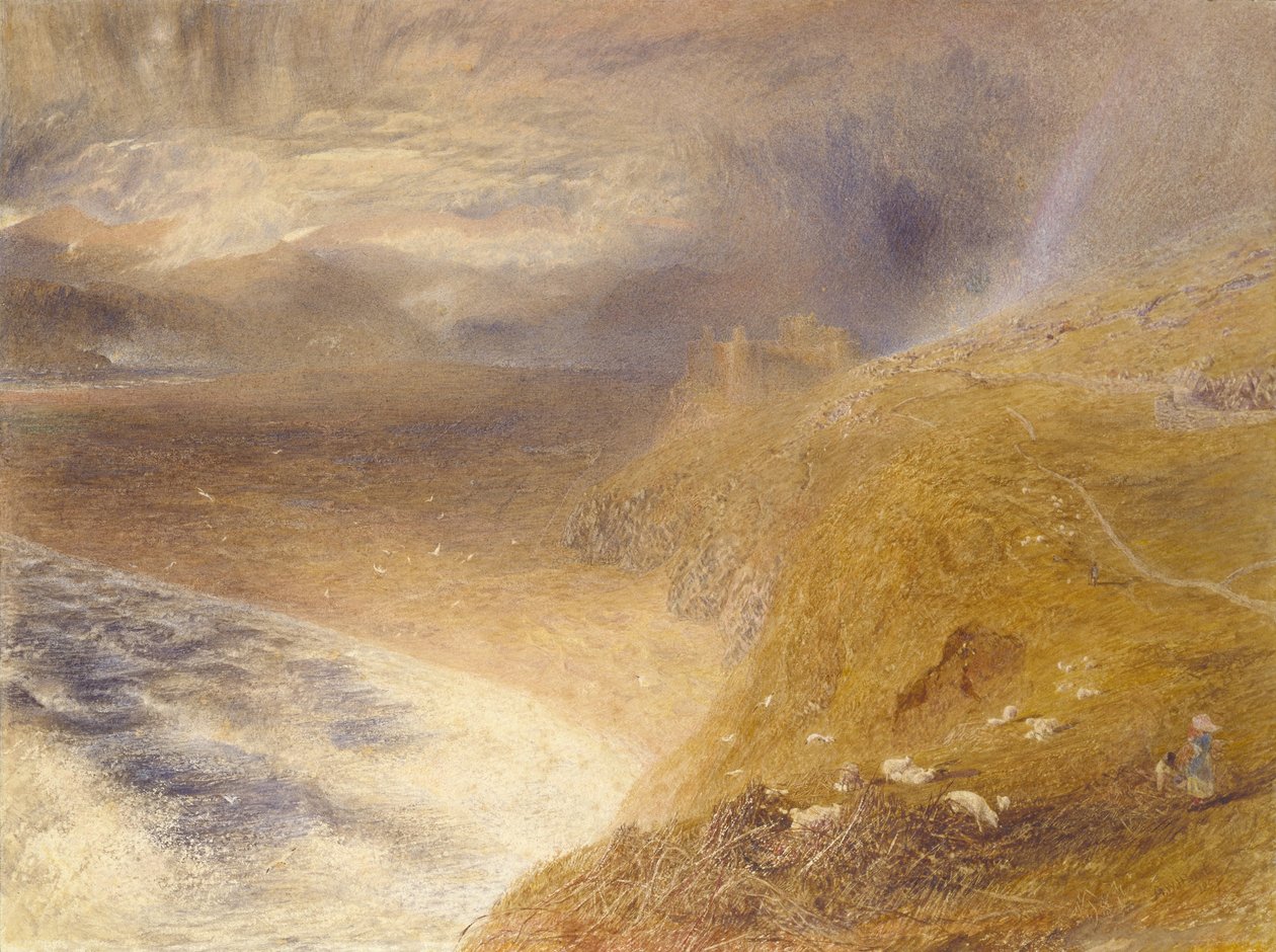 Harlech Castle, 1857 (akvarel på papir) af Alfred William Hunt