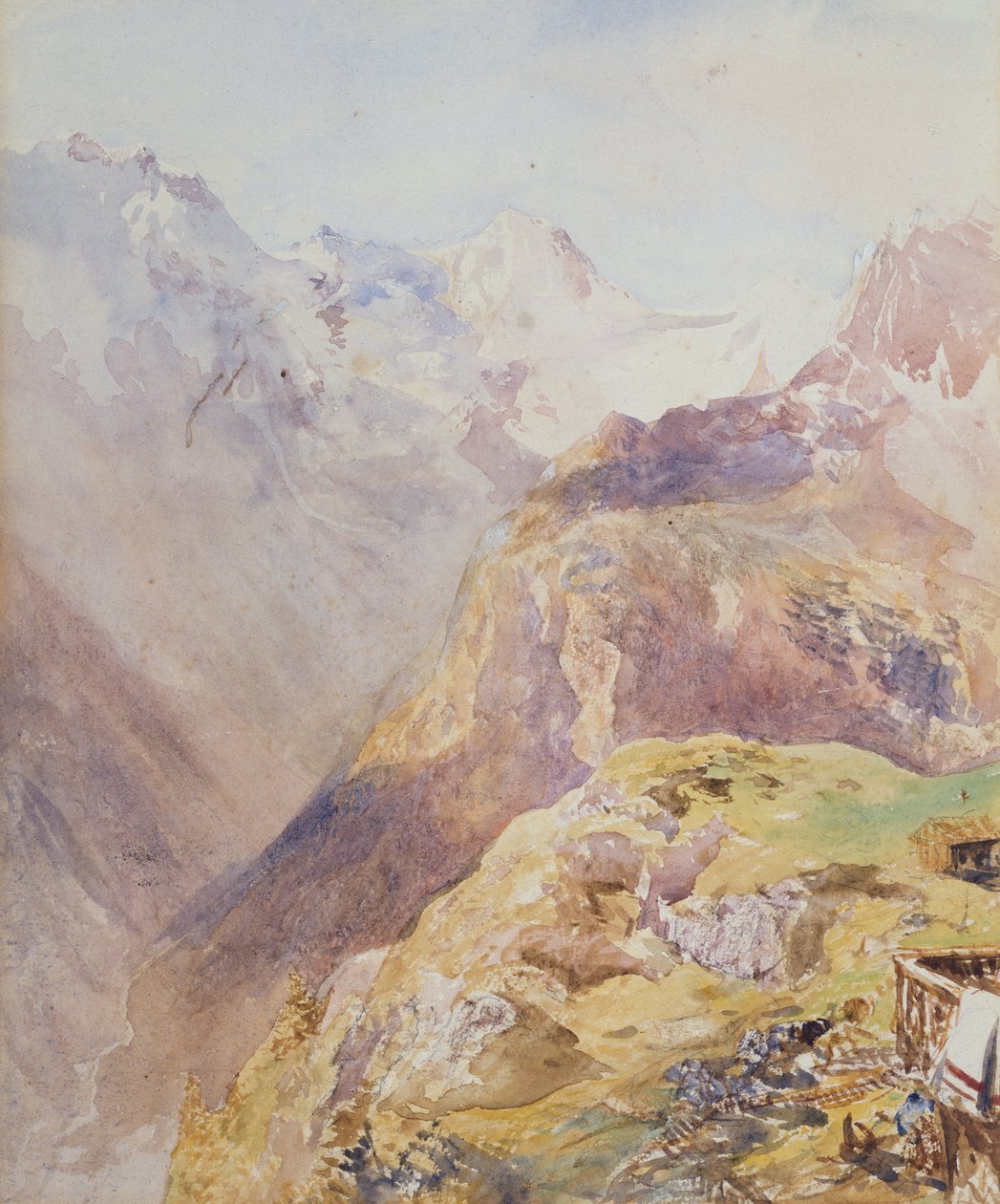 Lauterbrunnendalen fra Murren af Alfred William Hunt