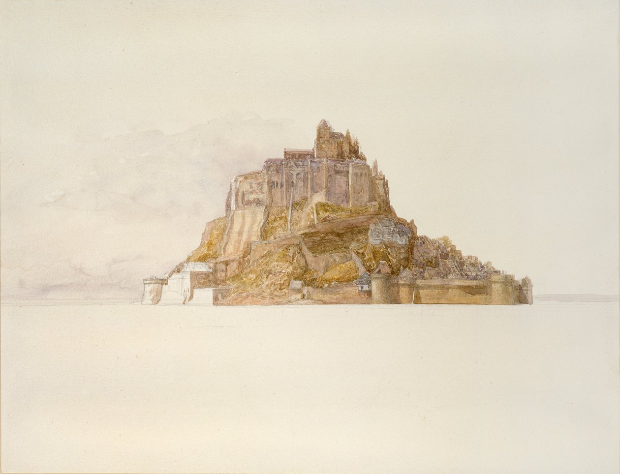 Mont St Michel fra sandet, c1876 af Alfred William Hunt