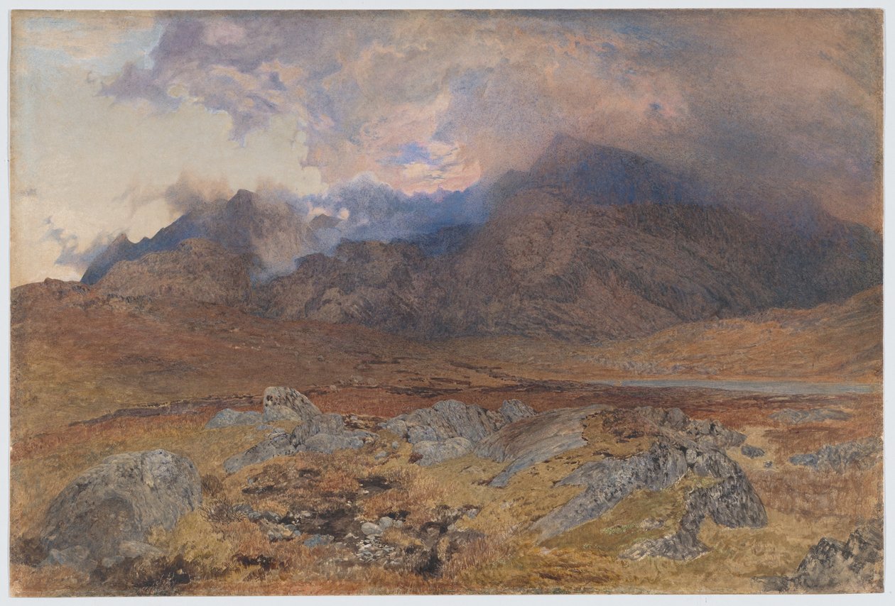 Snowdon efter en haglbyge i april [eller Snowdon gennem opklarende skyer] af Alfred William Hunt