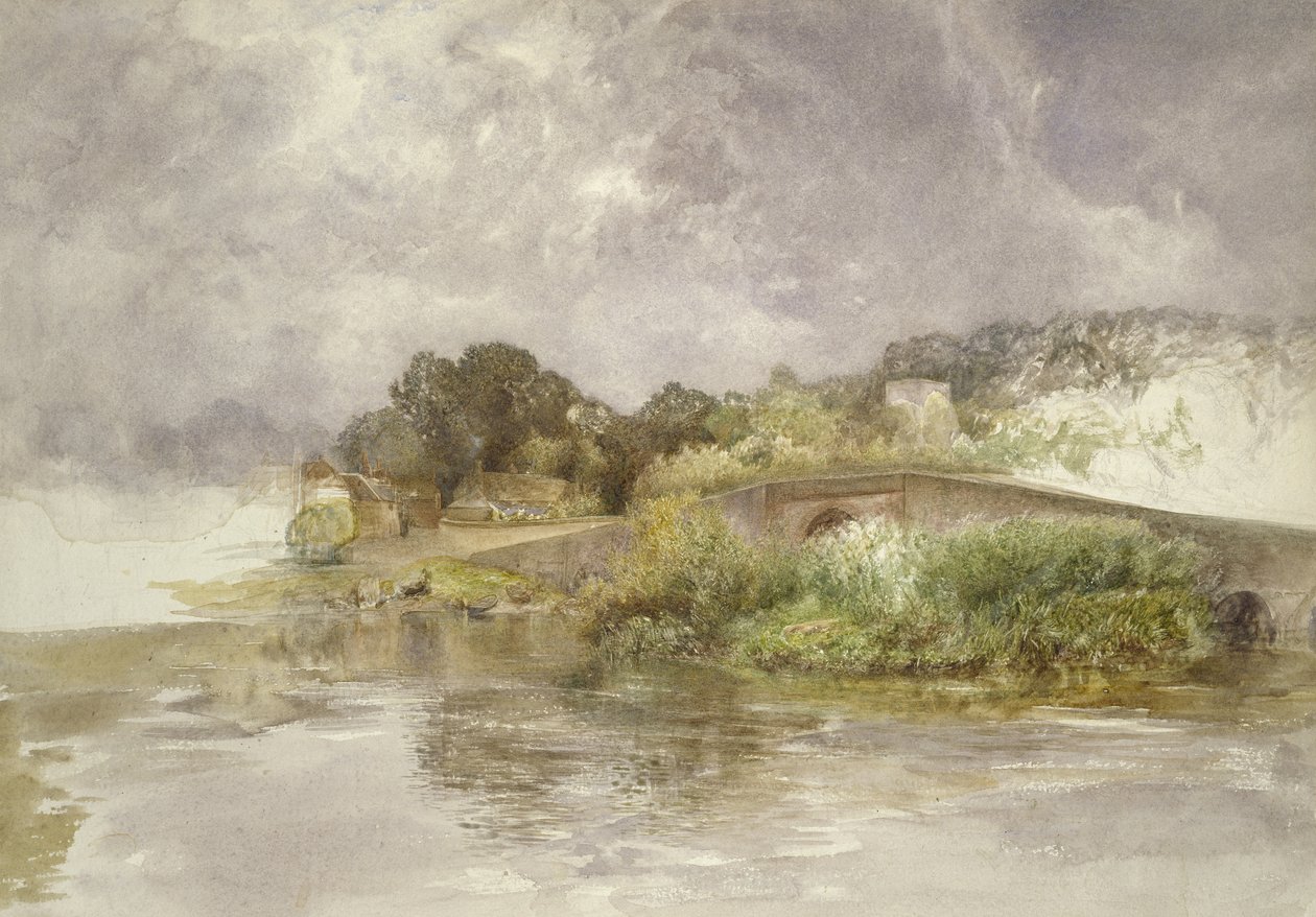 Sonning Bridge, ca. 1882 (akvarel på papir) af Alfred William Hunt