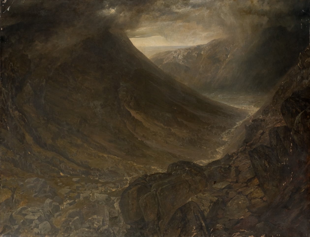 Wasdale Head fra Styhead Pass, Cumbria, ca. 1854 af Alfred William Hunt