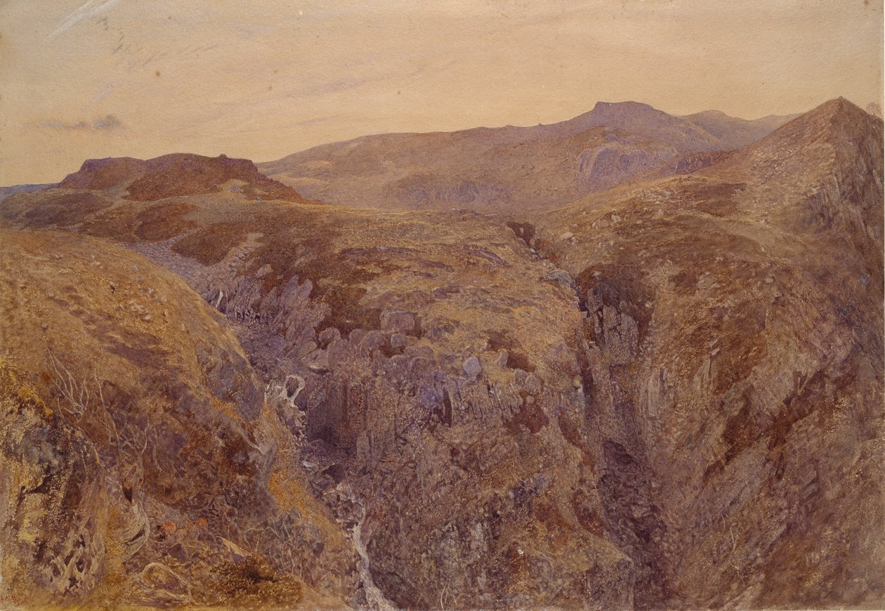 Walisisk landskab, 1858 af Alfred William Hunt
