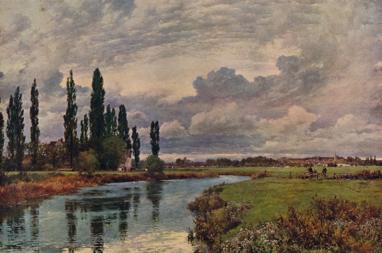 Popler i Thames Valley, c1800-tallet, 1938 af Alfred William Parsons