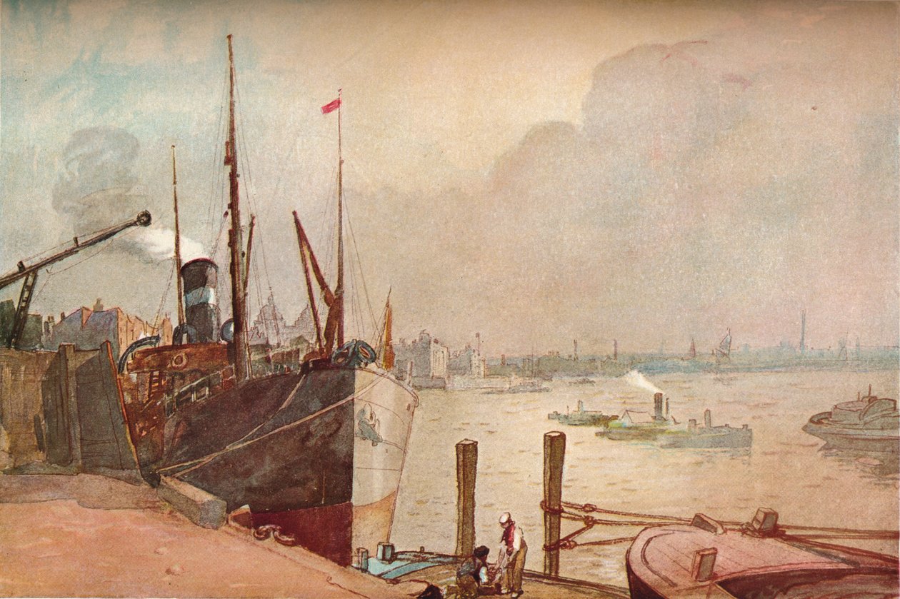 På Themsen, c1876-1903, 1903 af Alfred William Rich