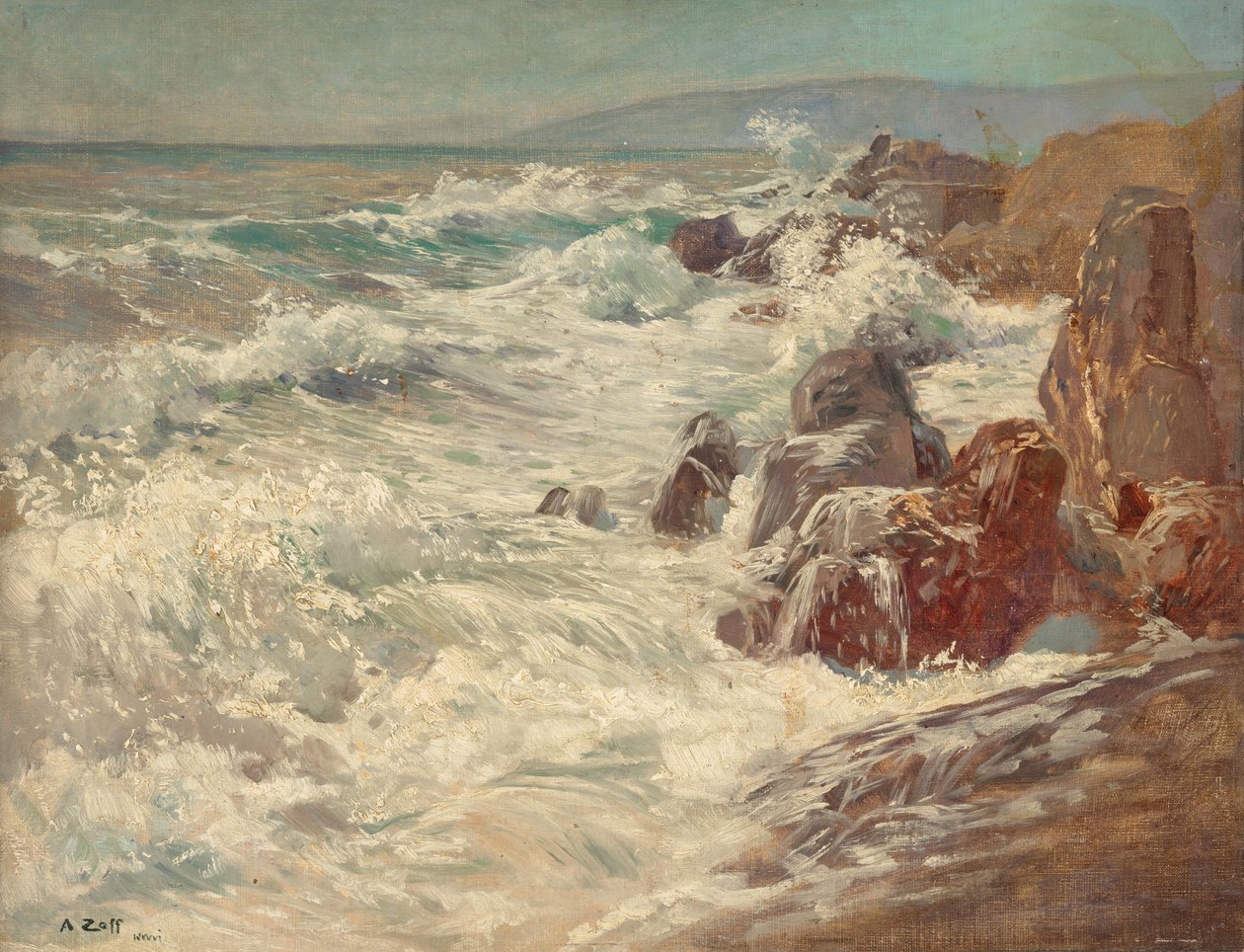Surf på Nervis kyst af Alfred Zoff