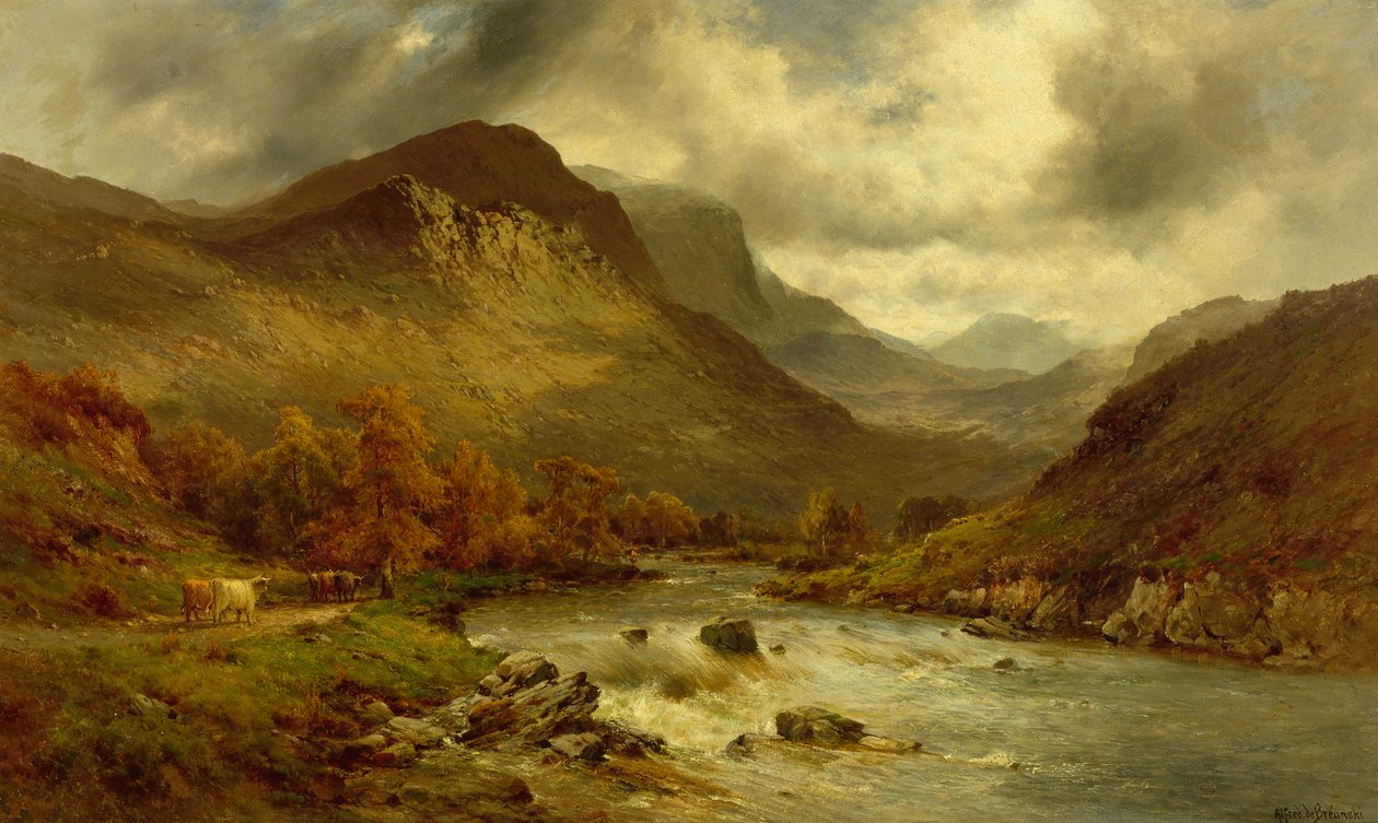 Autumn at Selkirk (olie på lærred) af Alfred de Breanski
