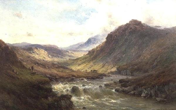 Vandfaldene ved Invergarry, Glen Till af Alfred de Breanski