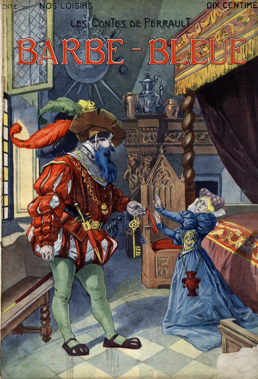 Blåskæg (Blåskæg), Conte af Charles Perrault (1628-1703). Illustration af Vaccari og Carrey i "" Les beaux tales"" samling "" Nos loisirs""" omkring 1910. Privat samling. af Alfredo and Carrey Vaccari