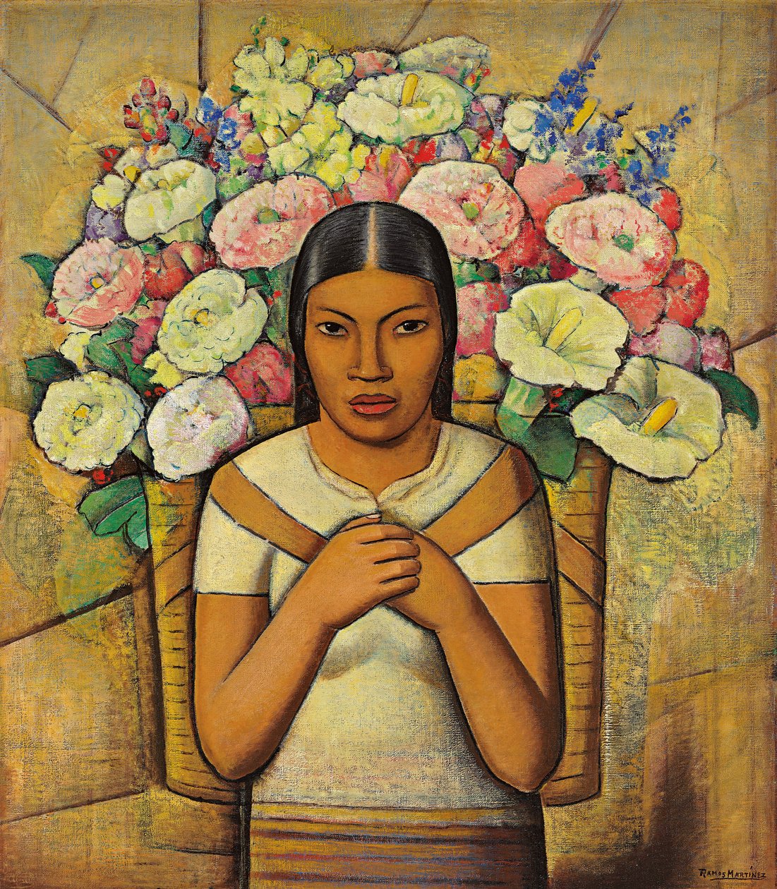 Blomster Sælger; Blomstersælger, ca. 1934 (olie på lærred) af Alfredo Ramos Martinez