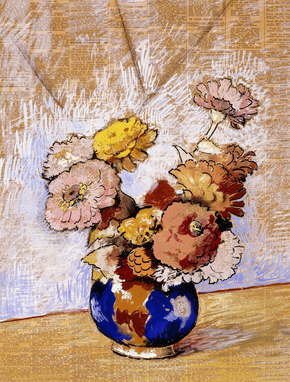 Stilleben med blomster; Stilleben med blomster af Alfredo Ramos Martinez