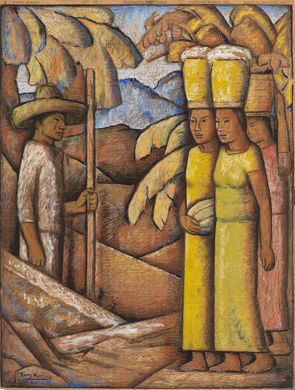 The Tamales Sellers, ca. 1937 (tempera på papir) af Alfredo Ramos Martinez