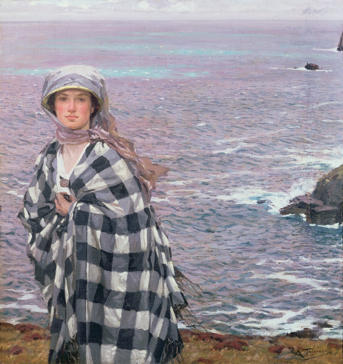 The Checked Shawl, 1915 af Algernon Mayow Talmage