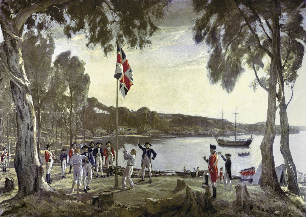 The Founding of Australia af kaptajn Arthur Phillip, 26. januar 1788 af Algernon Mayow Talmage