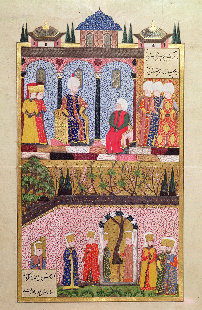 Overrækkelsen af gaver til Suleyman I (1495-1566) i anledning af omskæringen af hans sønner Bayezid og Cihangir i 1530, fra 