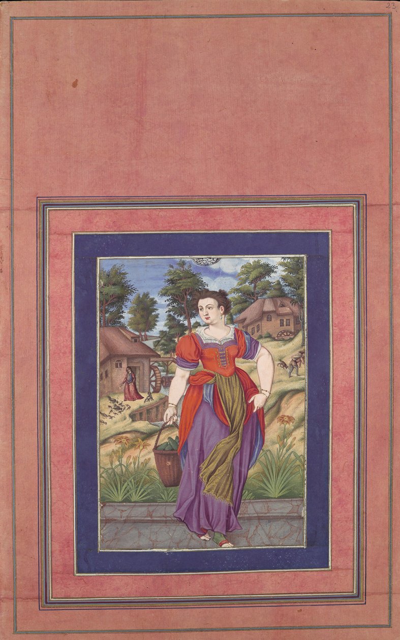 Summer, fra en serie af de fire årstider, folio fra Davis Album, ca. 1660-70. af Ali Quli Jabbadar