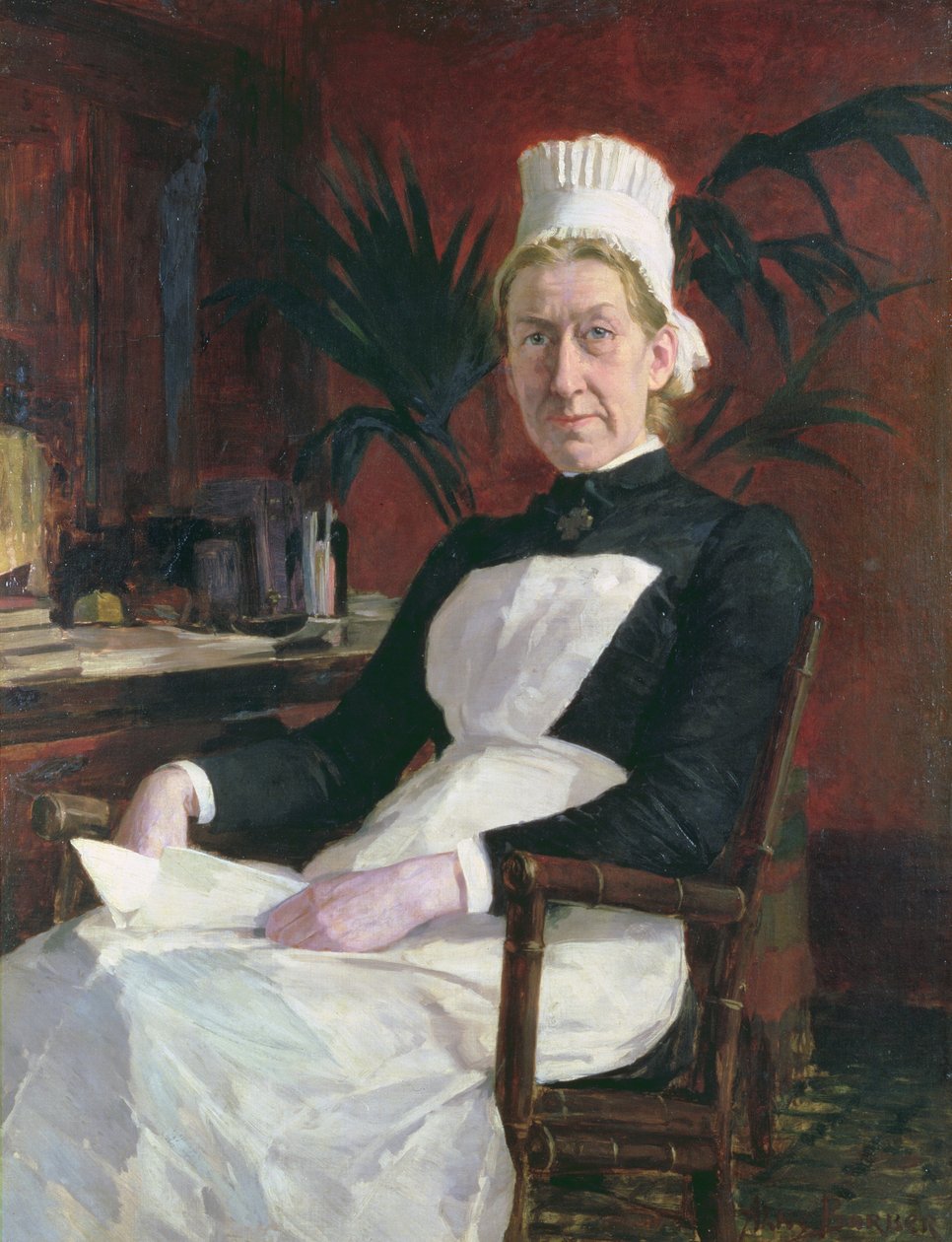 Alice Fisher, oversygeplejerske (olie på lærred) af Alice Barber Stephens