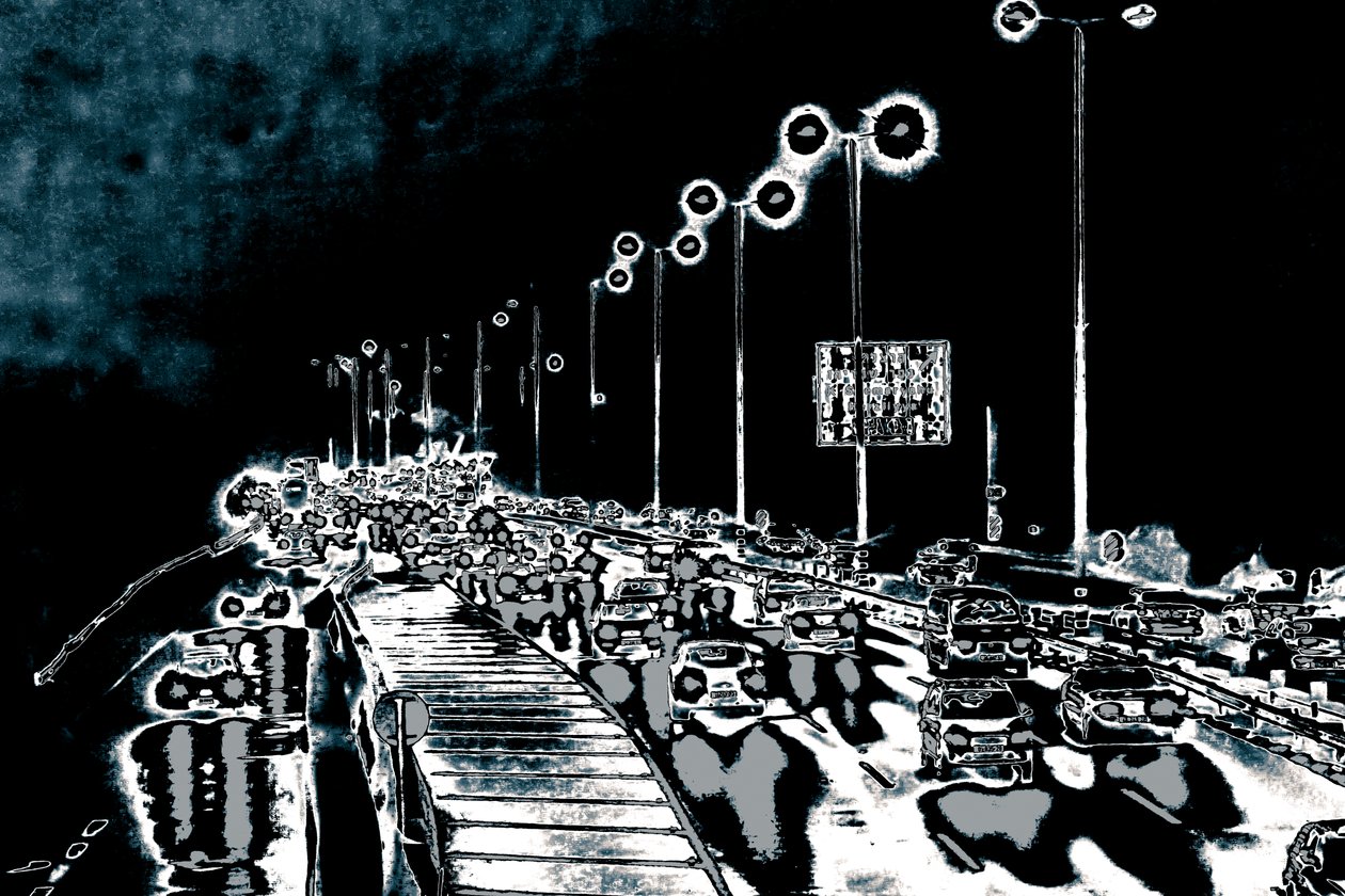 Northbound, 2016 (håndmalet fotografi) af Alice Gur Arie