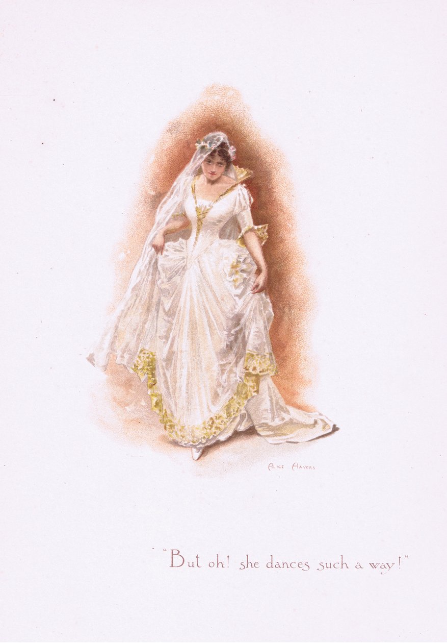 Men åh, hun danser sådan!, fra Some Old Love Songs udgivet af Hildesheimer & Faulkner, 1892 af Alice Havers