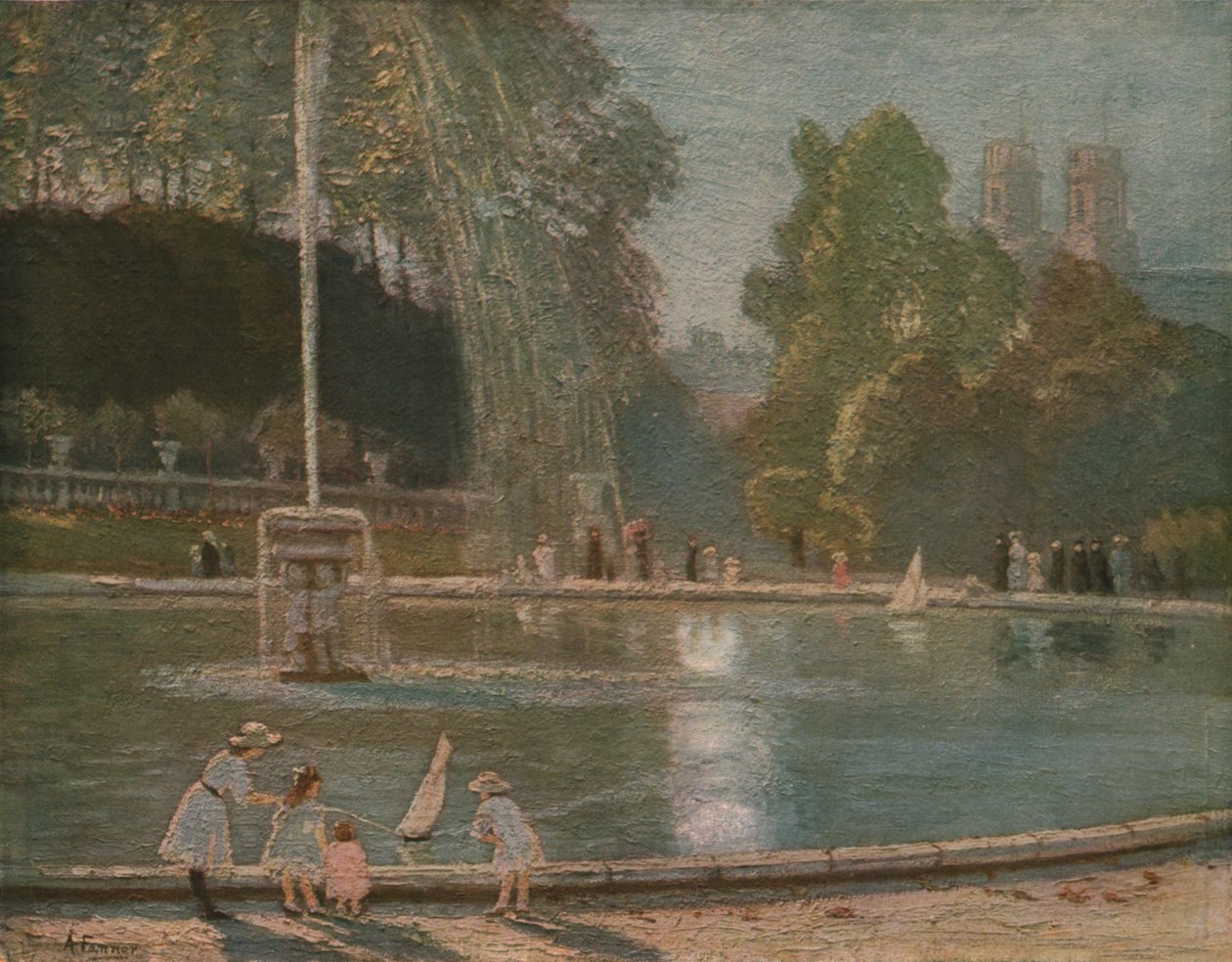 La Fontaine, slutningen af det 19.-begyndelsen af det 20. århundrede, c1930. af Alice Maud Fanner