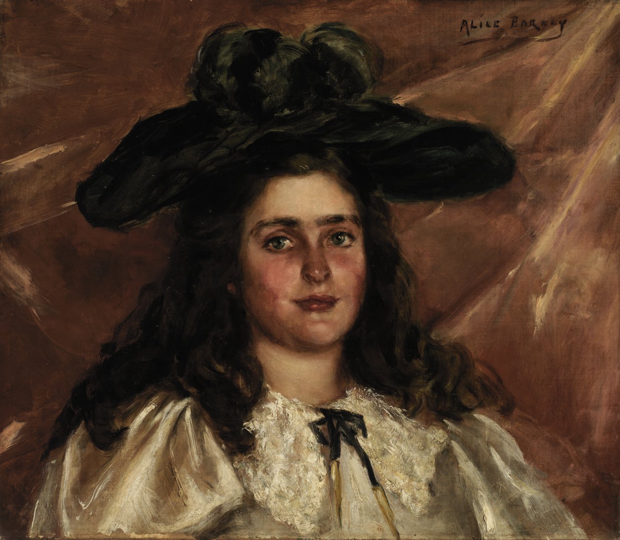 Laura Alice i Big Hat, ca. 1892-1895. af Alice Pike Barney