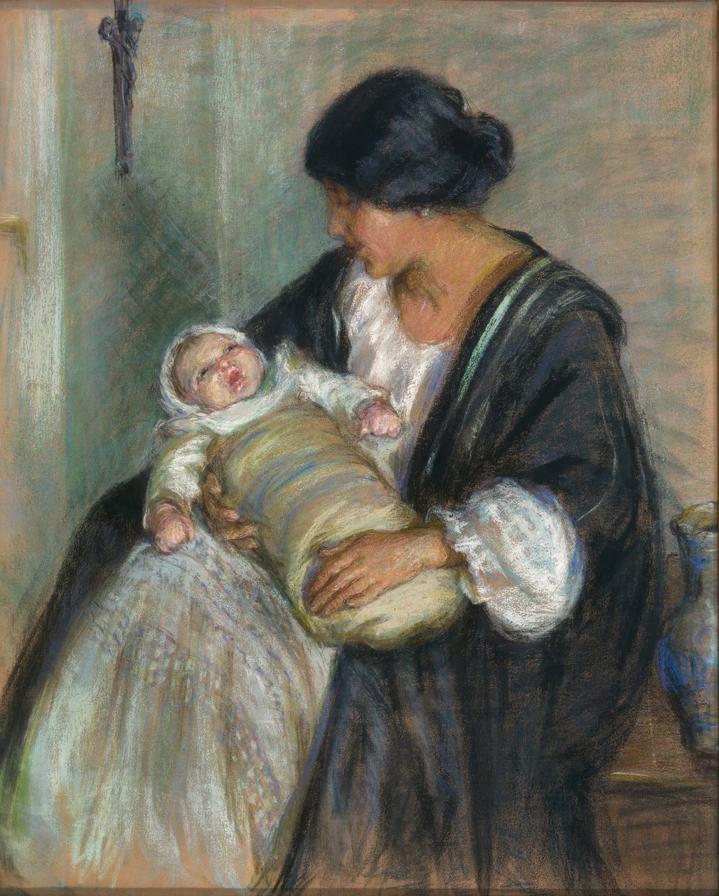 Mor og grædende baby af Alice Pike Barney