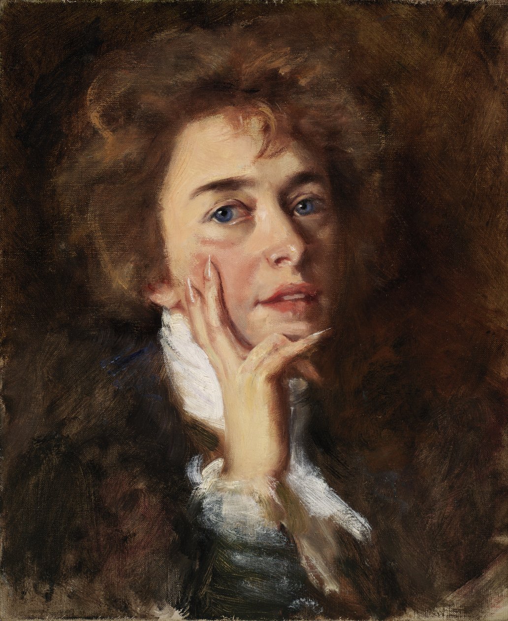 Selvportræt med Jabot, 1896. af Alice Pike Barney