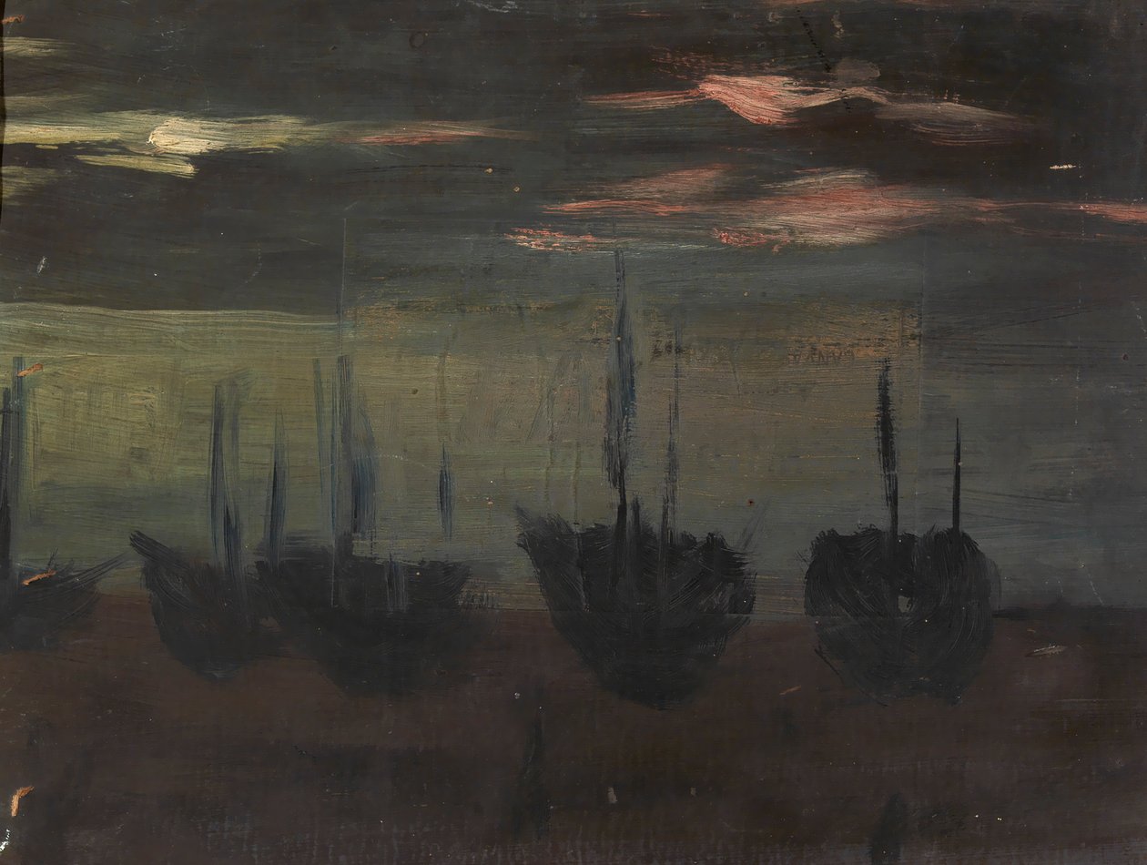 Skibe i måneskin, n.d. af Alice Pike Barney
