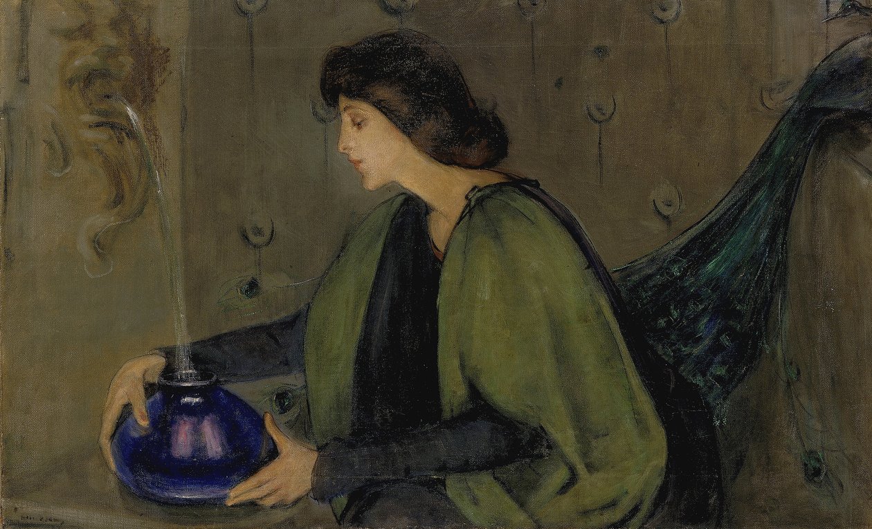 Kvinde og påfugl af Alice Pike Barney