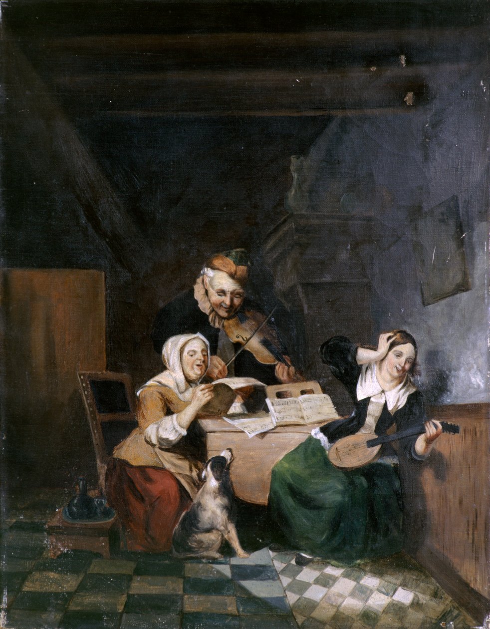 A Music Party (olie på lærred) af Aline Thellusson