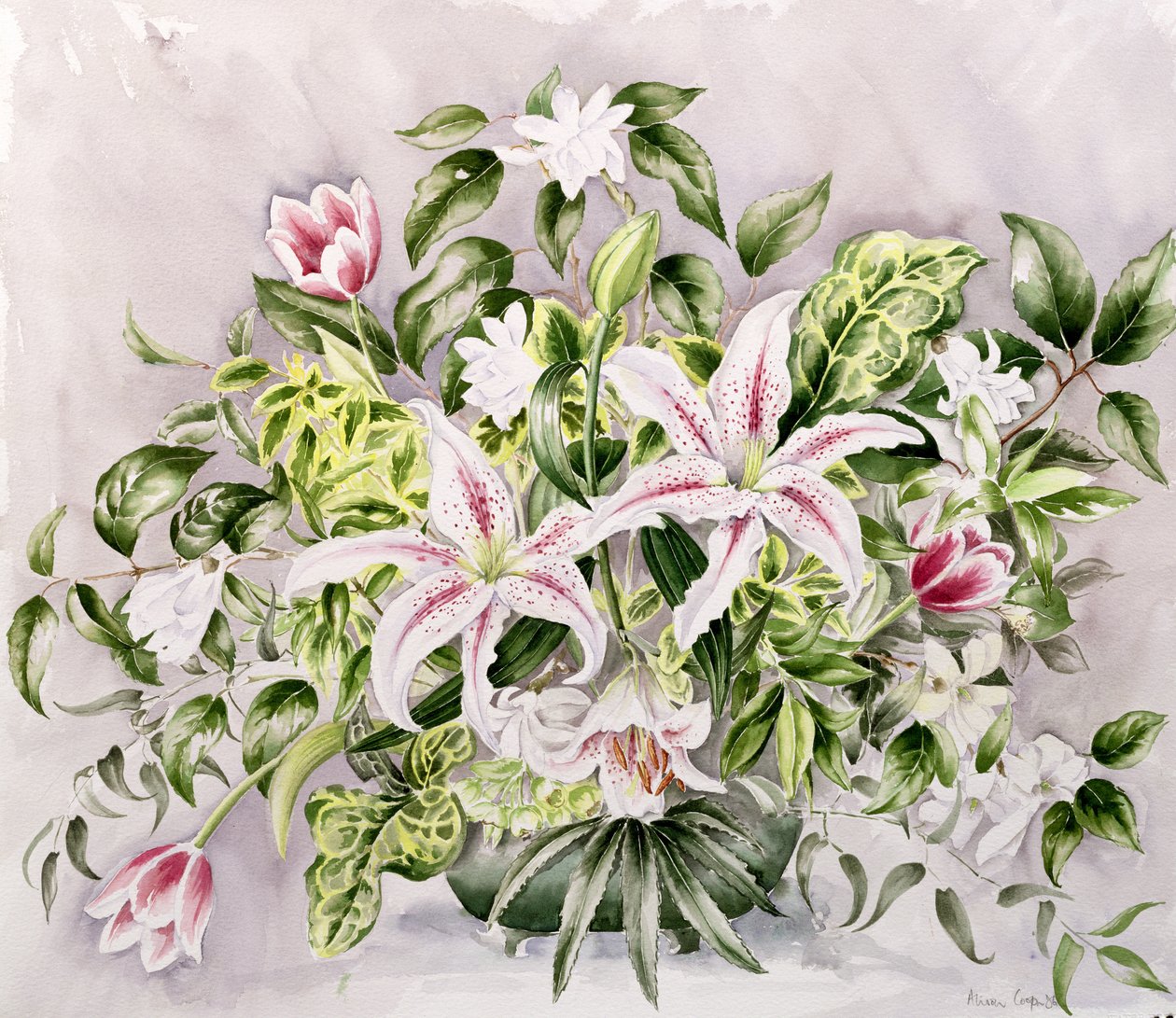Stilleben med liljer, 1996 af Alison Cooper