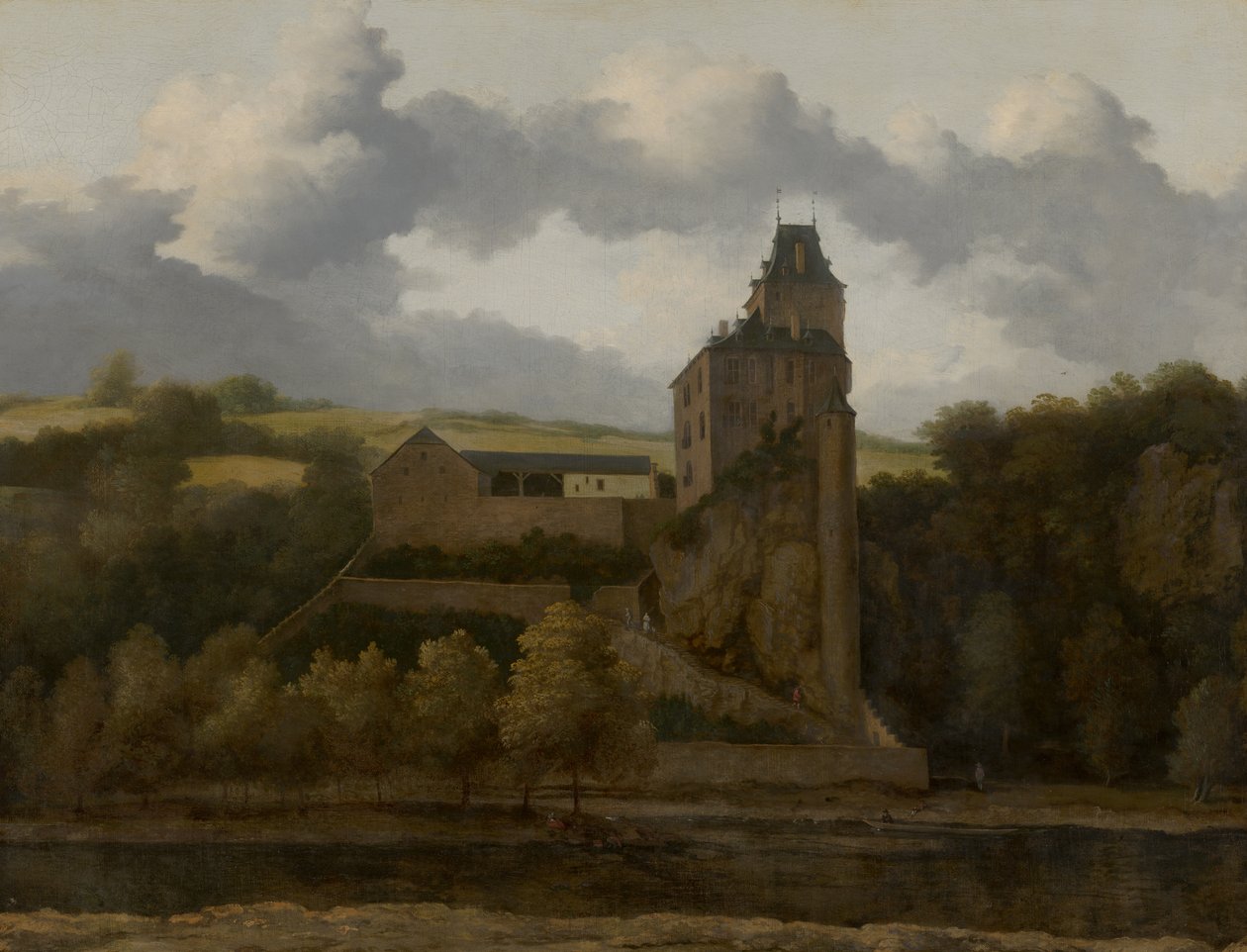 Udsigt over Montjardin kasteel Slot af Allaert van Everdingen