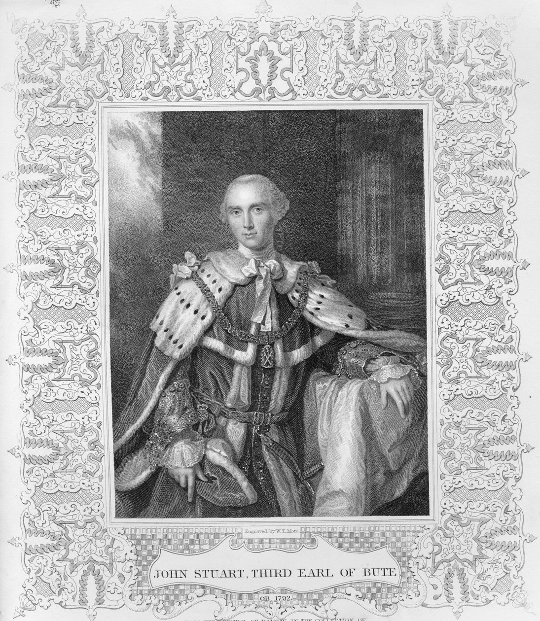 John Stuart, Third Earl of Bute, graveret af W.T. Mote, 1792 af Allan Ramsay