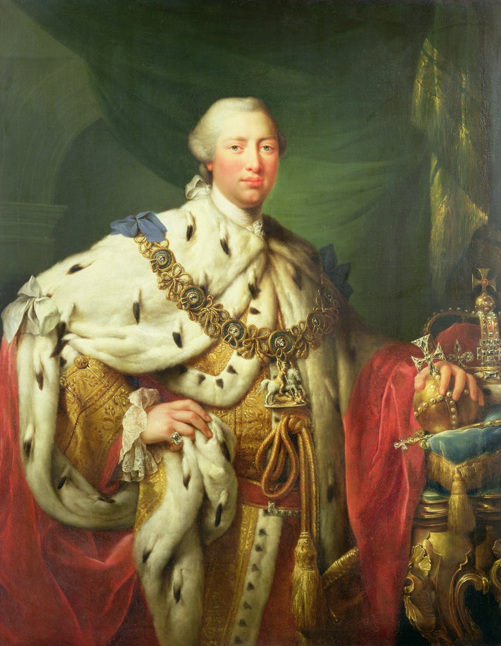Portræt af George III i hans kroningsklæder, ca. 1760 af Allan Ramsay