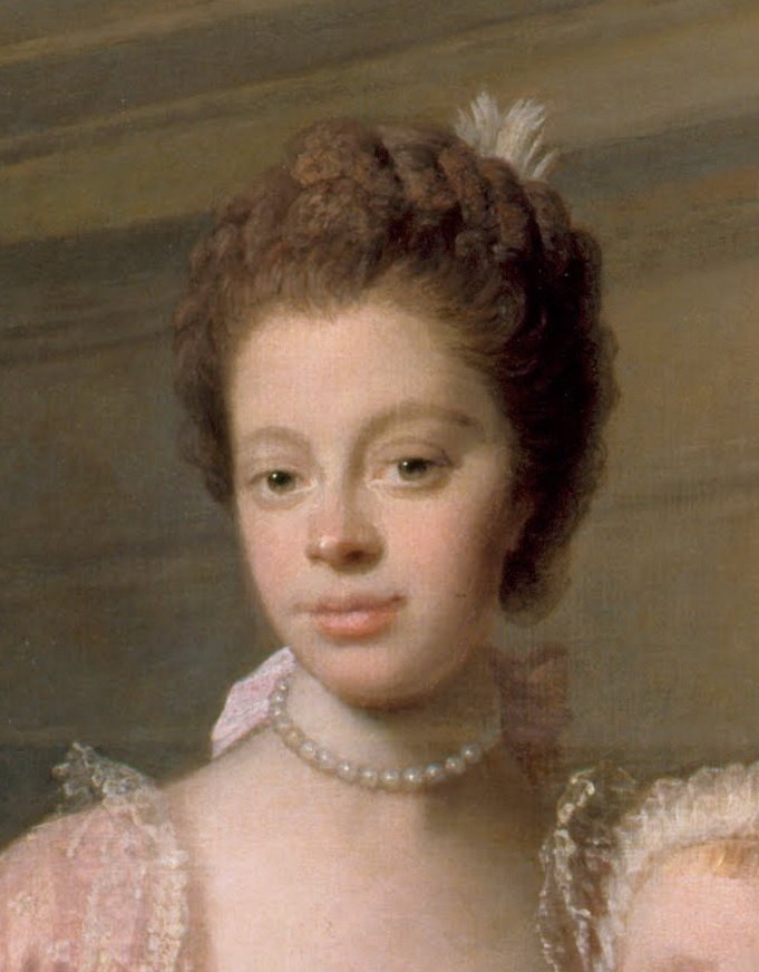 Dronning Charlotte 1744-1818, med sine to ældste sønner af Allan Ramsay