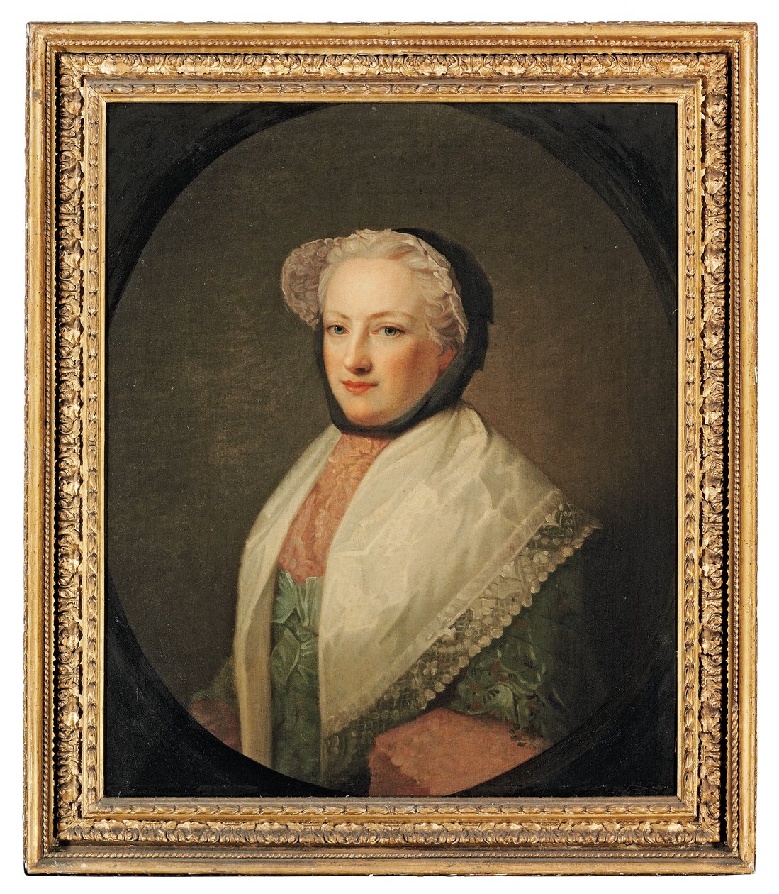 Portræt af Anne Drelincourt, Lady Primrose (ca. 1709-1775) (olie på lærred) af Allan (follower of) Ramsay
