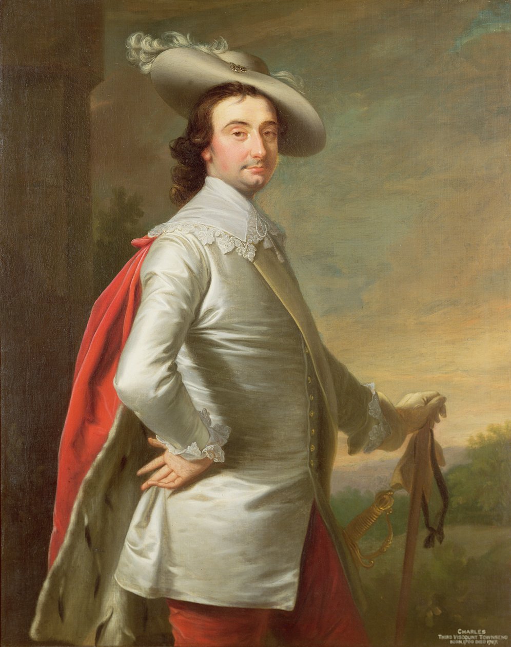 Portræt af Charles, 3. Viscount Townshend af Allan Ramsay