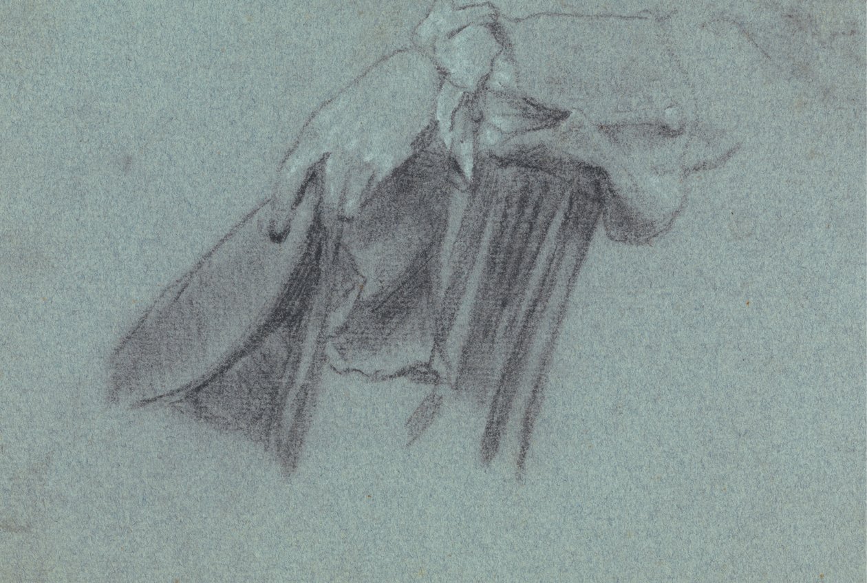 Studie af en hånd der holder en hat af Allan Ramsay