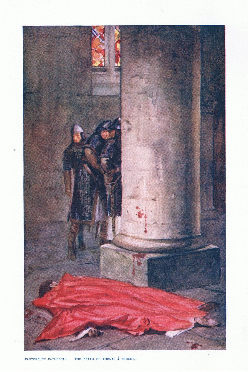 Canterbury Cathedral: The death of Thomas A Beckett, illustration fra Children