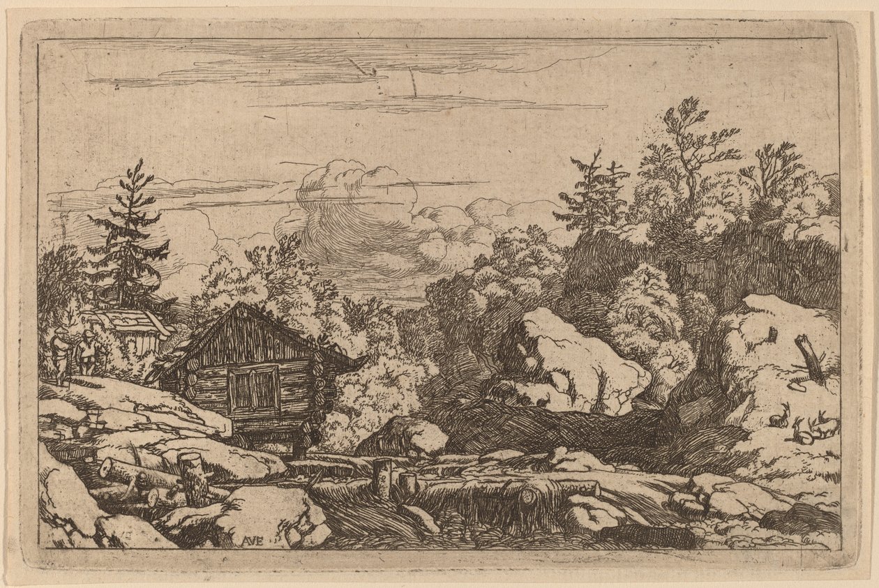 Sommerhuse ved Banken, formentlig ca. 16451656. af Allart van Everdingen