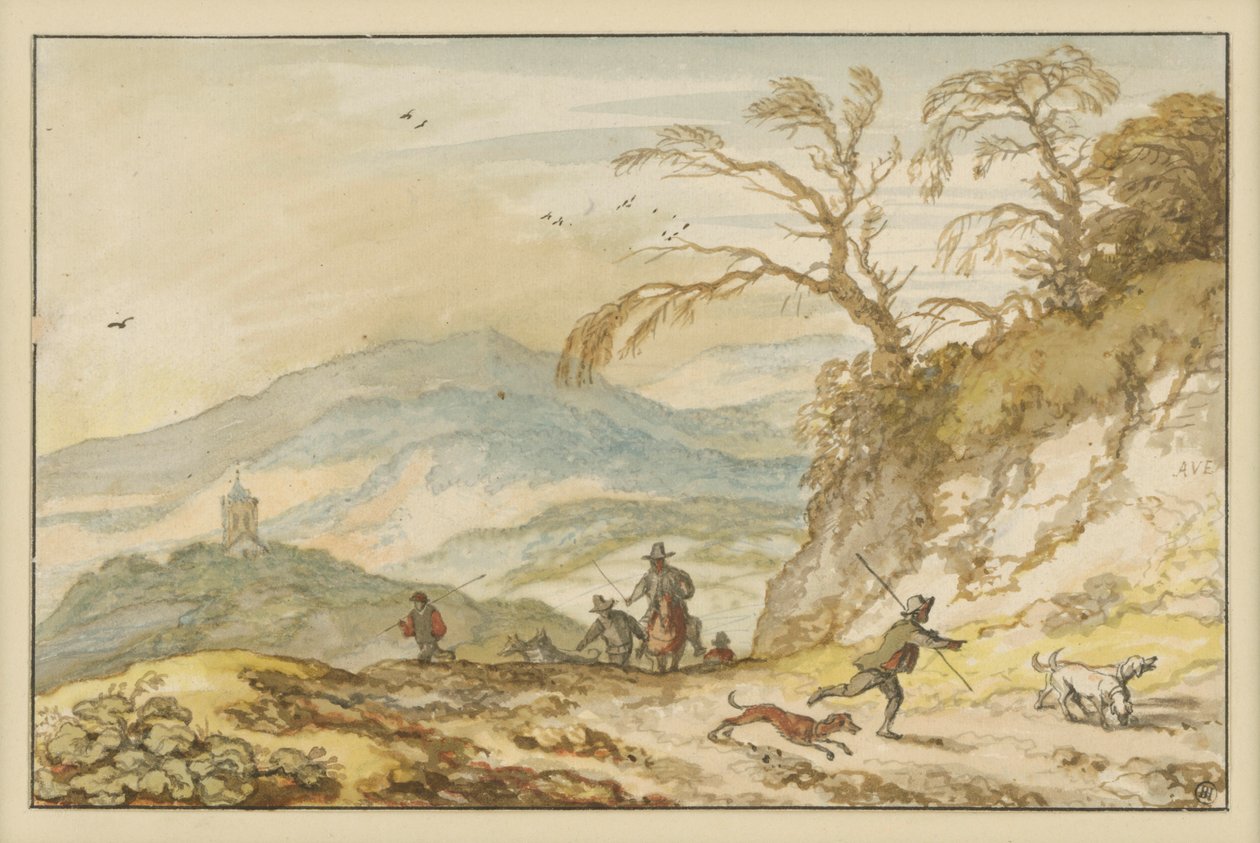 Bjerglandskab af Allart van Everdingen