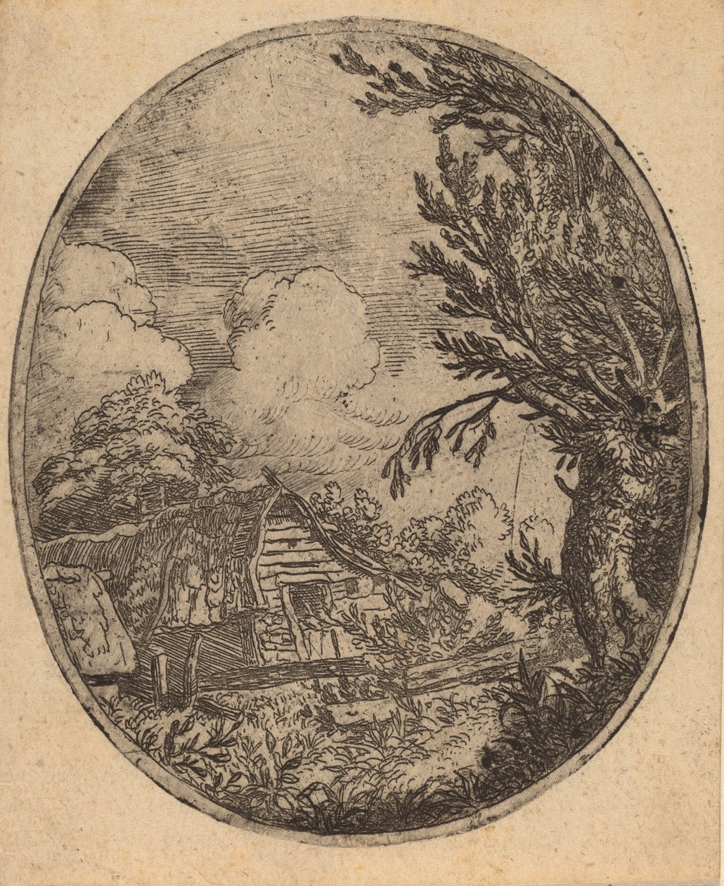 Hamlet mellem træerne, sandsynligvis ca. 16451656. af Allart van Everdingen