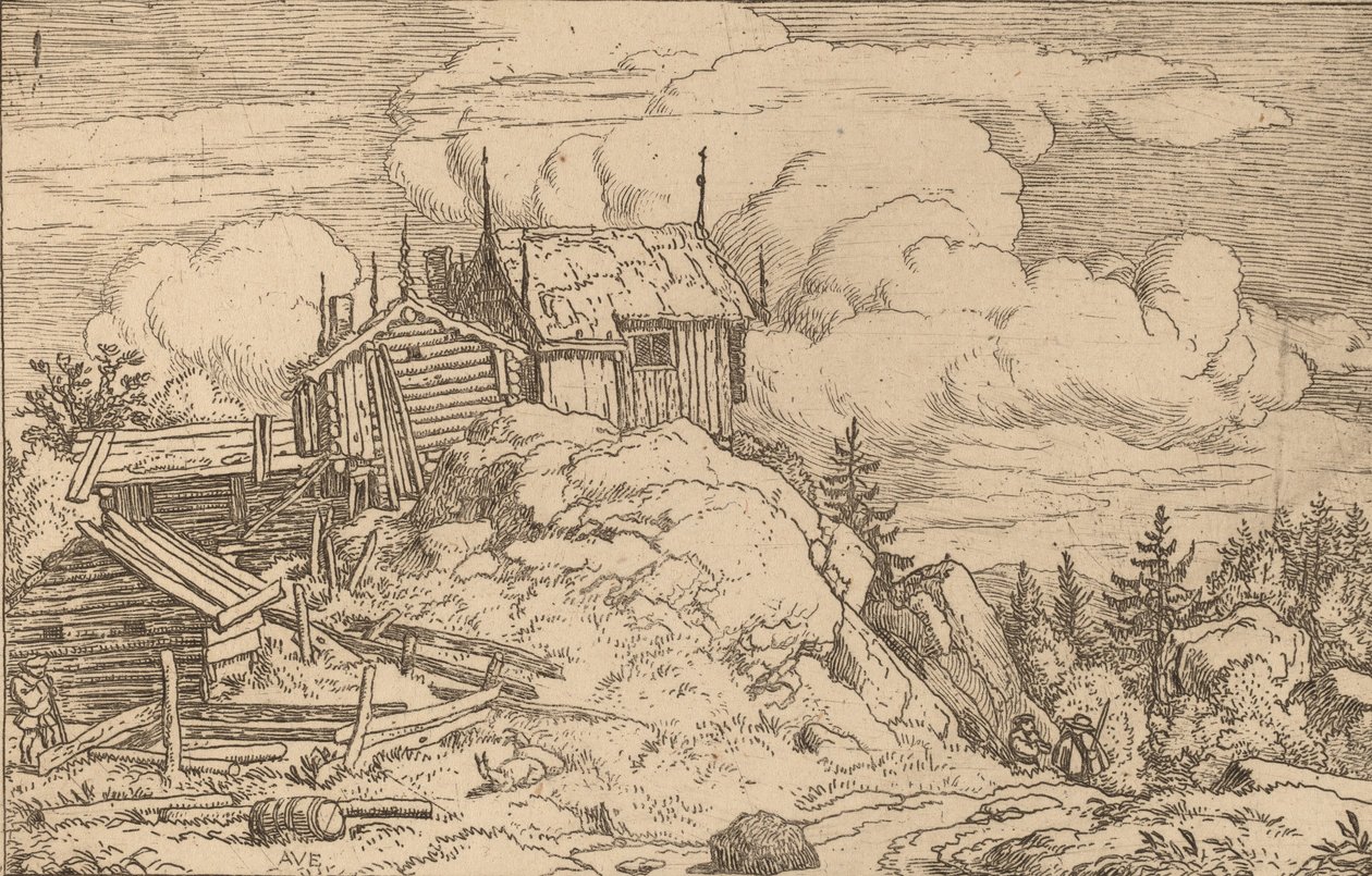 Hamlet on a Hill, sandsynligvis ca. 16451656. af Allart van Everdingen