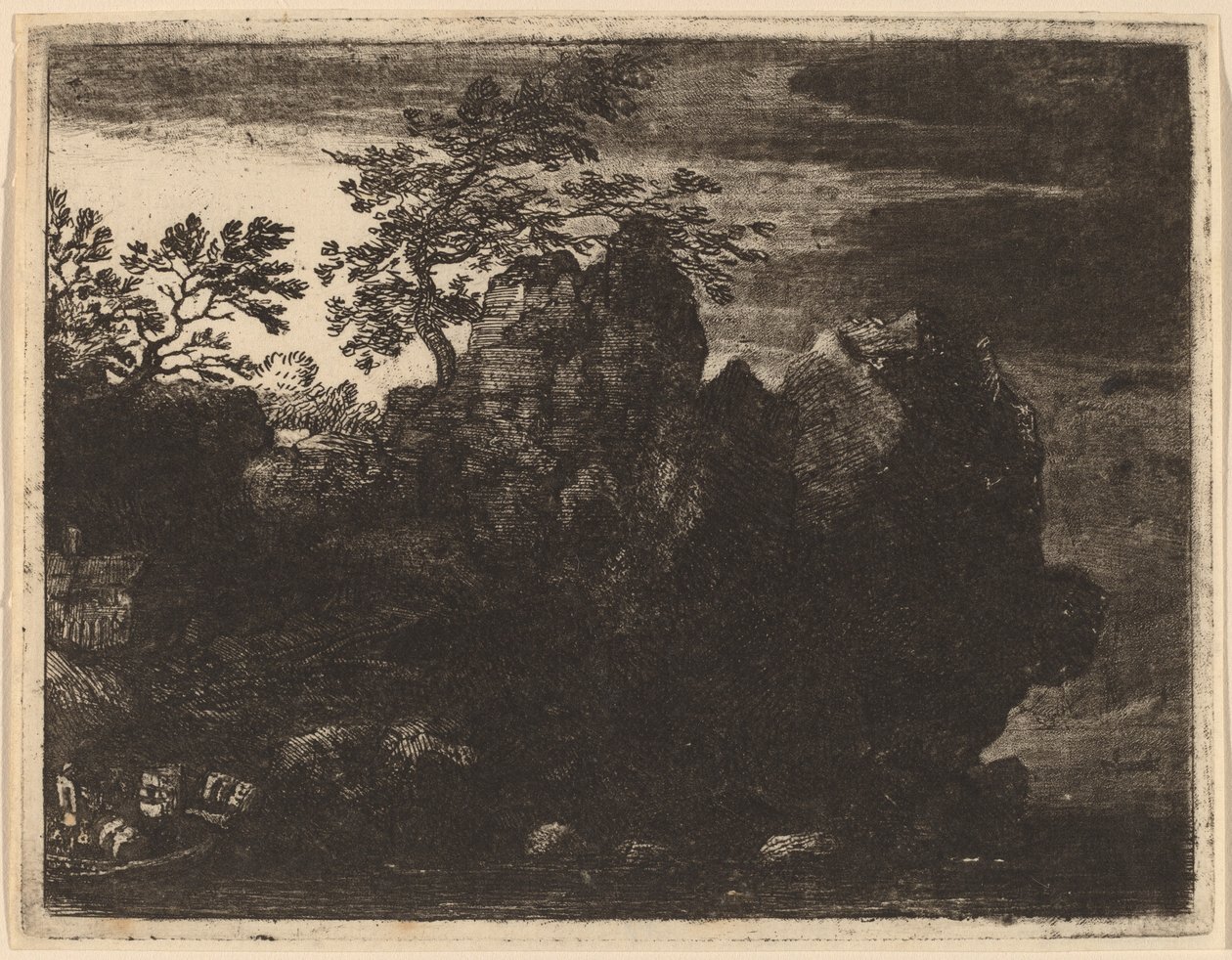 Stor klippe ved floden, sandsynligvis ca. 16451656. af Allart van Everdingen