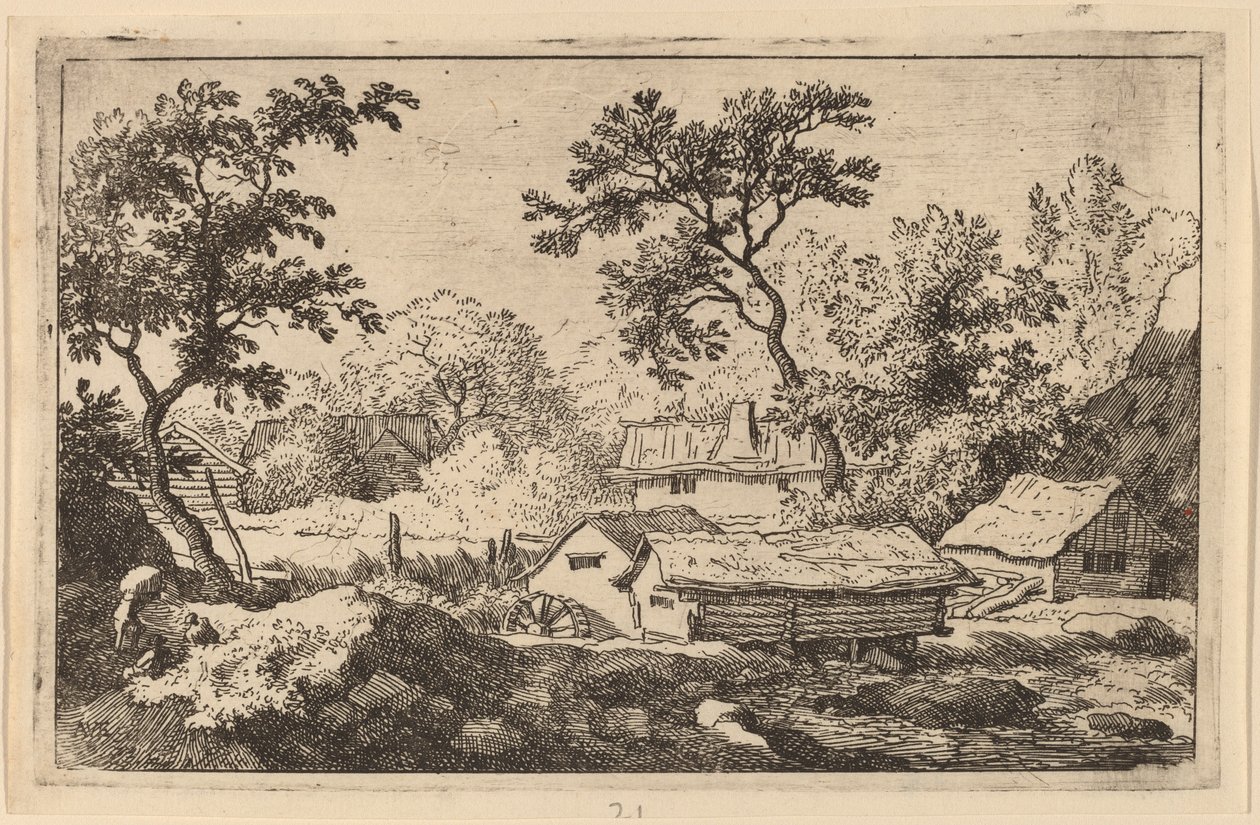 Mølle under et vandfald af Allart van Everdingen