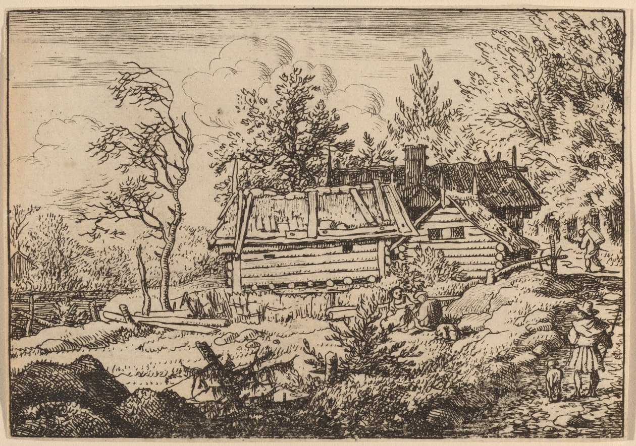 Pilgrim med hund, sandsynligvis ca. 16451656. af Allart van Everdingen